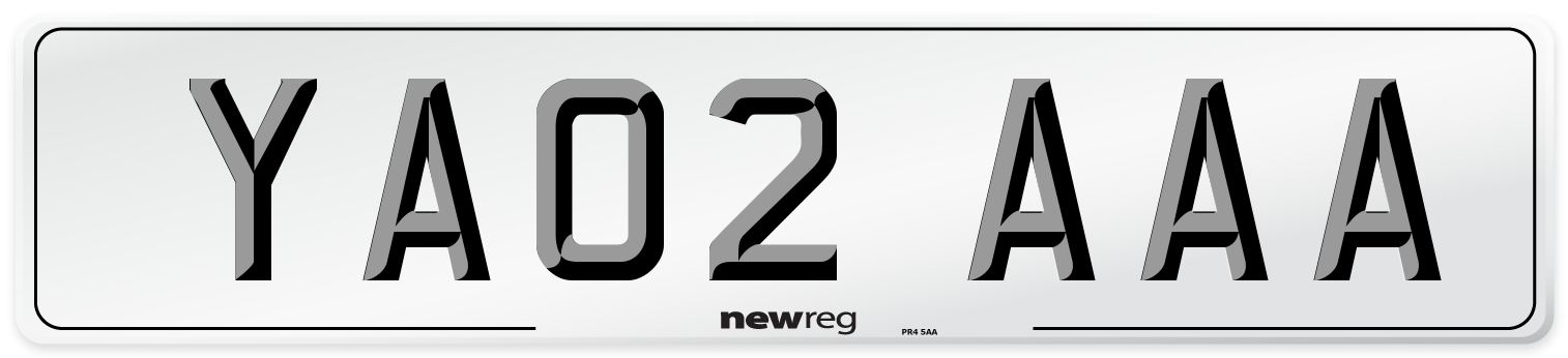 YA02 AAA Number Plate from New Reg